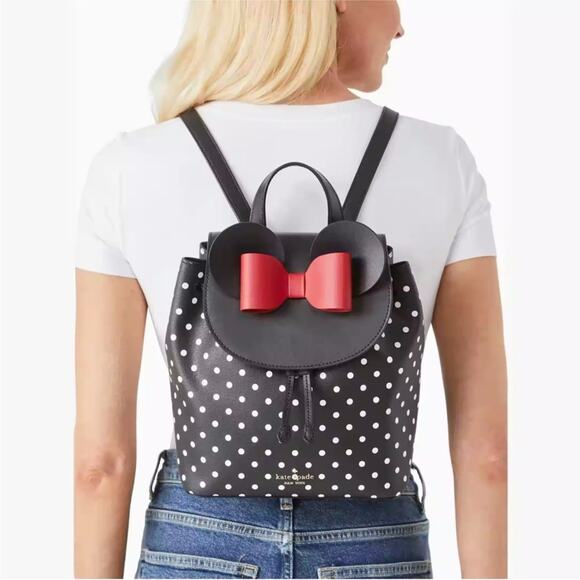 Disney X Kate Spade New York Minnie Mouse Polka Dot Backpack Purse Bag - Picture 6 of 11